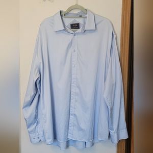 Light Blue Mens 4XL flex button down dress shirt